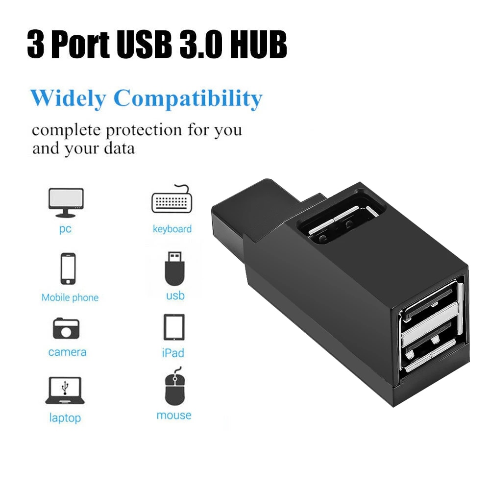 3 Port Usb Hub High Speed Mini Usb 3.0 Hub Usb 2.0 Splitter Box